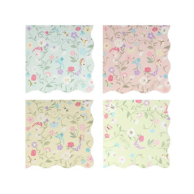 Meri Meri Laduree Floral Small Napkins (x 16) - partyalacarte.co.in