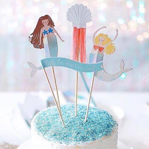 Meri Meri Let's Be Mermaids Cake Toppers (Pack of 4) - partyalacarte.co.in