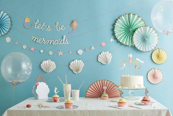 Meri Meri Let's Be Mermaids Cake Toppers (Pack of 4) - partyalacarte.co.in