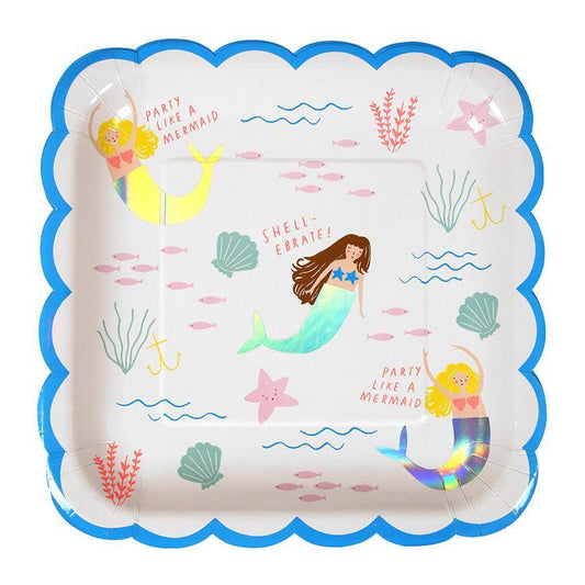 Meri Meri Let’s be Mermaids plates (Pack of 8) - partyalacarte.co.in