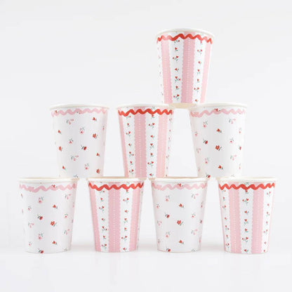 Vintage Rose Cups (x8)