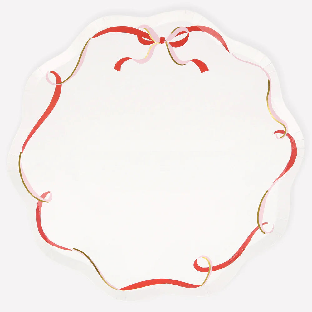 Ribbon Bow Dinner Plates (x8)