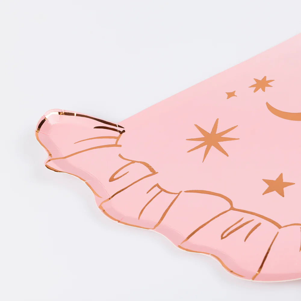 Pink Witch Hat Plates (x8)