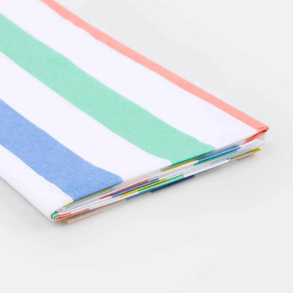 Rainbow Stripe Paper Tablecloth