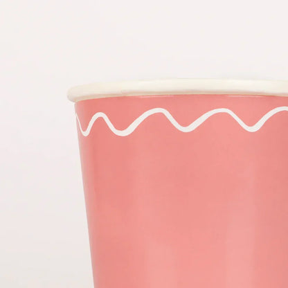 Mixed Wavy Line Cups (x8)