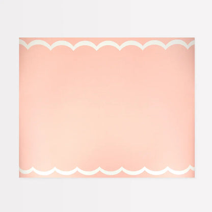 Scalloped Edge Pink Table Runner