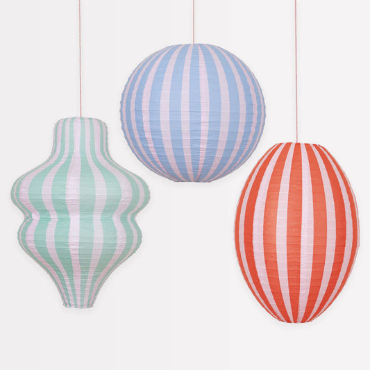 Stripy Lanterns (x3)