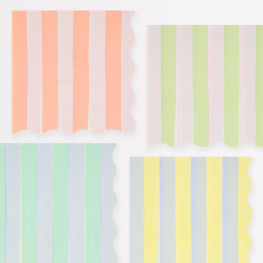 Pastel Stripe Large Napkins (x 16)