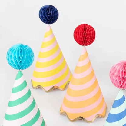 Stripe Party Hats | Pack of 8