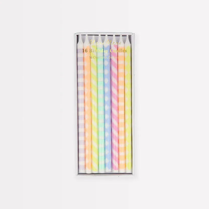 Pastel Patterned Candles (x16)