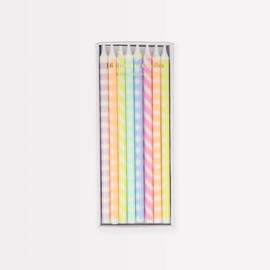 Pastel Patterned Candles (x16)