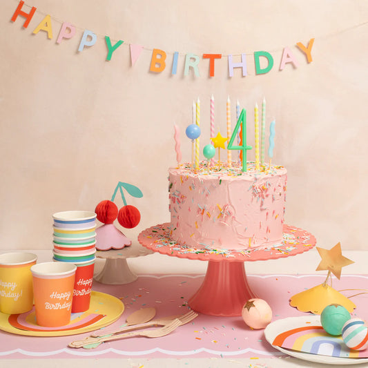 Mixed Happy Birthday Cups (x8)
