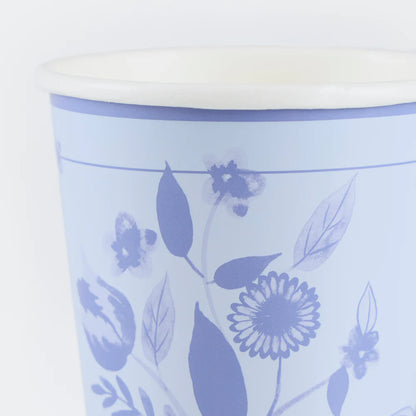 Vintage Botanical Cups (x 8)