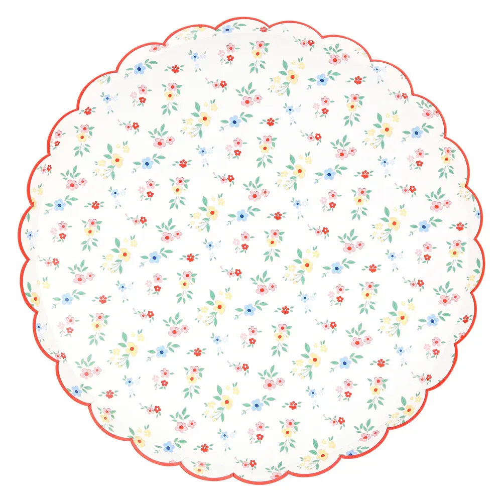 Ditsy Posy Scalloped Dinner Plates (x8)