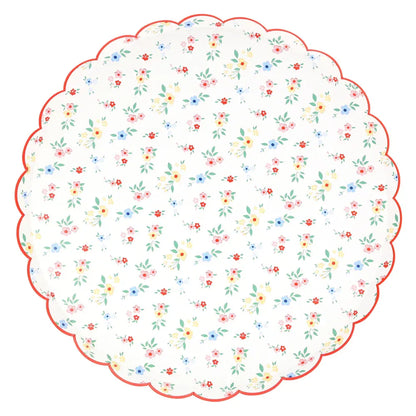 Ditsy Posy Scalloped Dinner Plates (x8)