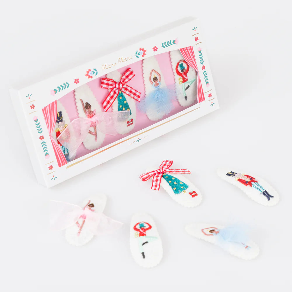Embroidered Nutcracker Hair Clips (x5)