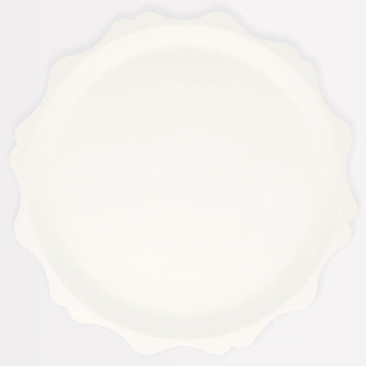 Cream Decorative Edge Compostable Dinner Plates (x 8)