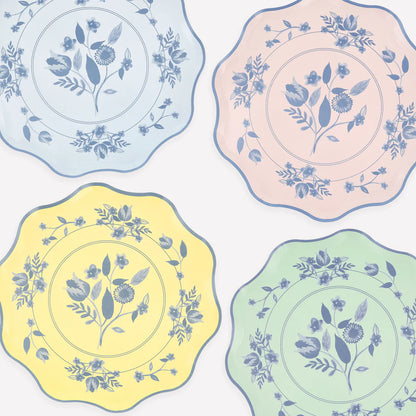 Vintage Botanical  Plates (x 8)