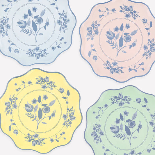 Vintage Botanical  Plates (x 8)