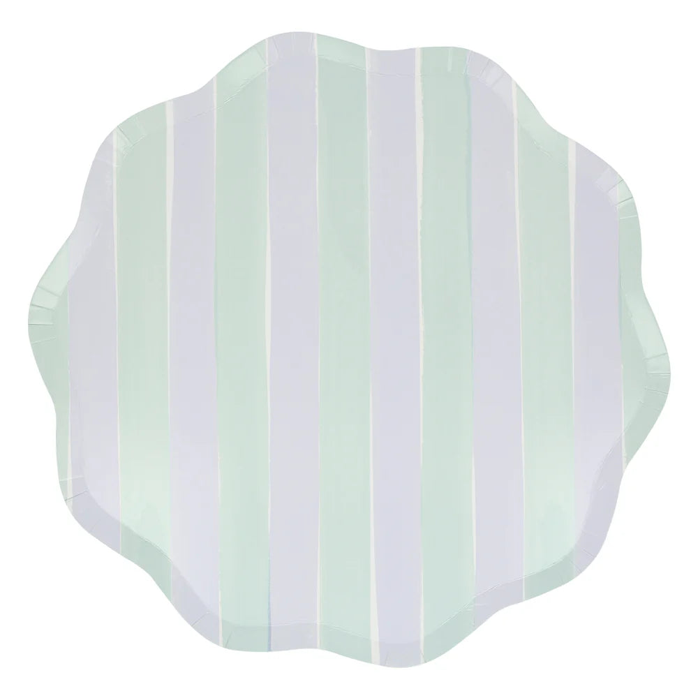 Pastel Stripe Dinner Plates (x 8)
