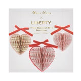 Meri Meri x Liberty Paper Honeycomb Heart Decorations (x3)