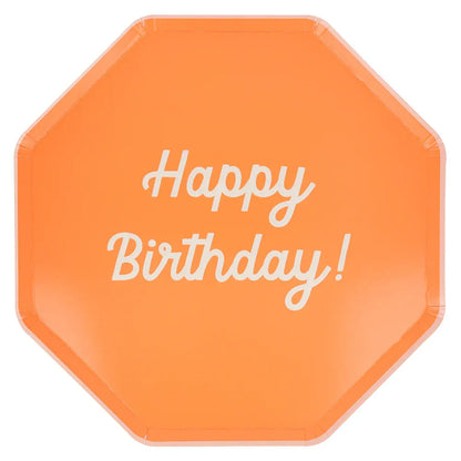 Mixed Happy Birthday Dinner Plates (x8)