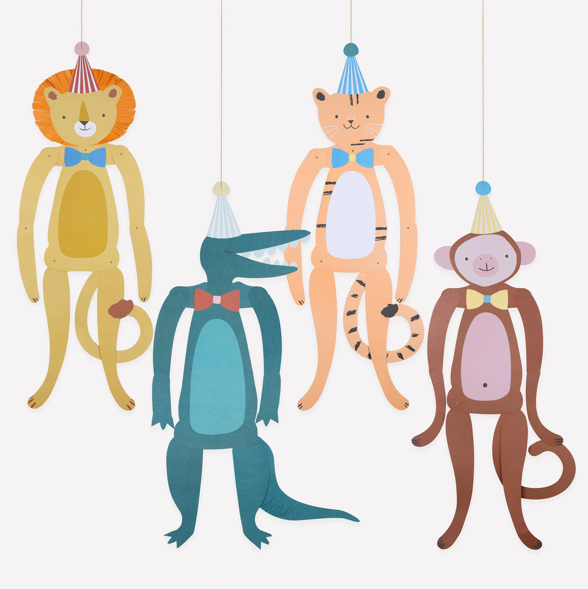 Animal Parade Hanging Decorations | Pack of 4