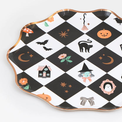 Patchwork Halloween Side Plates | Pack of 8