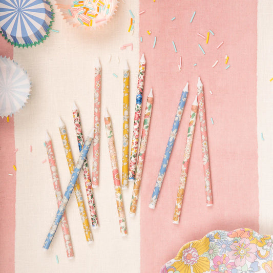 Meri Meri x Liberty Mixed Print Party Candles (x16)