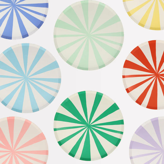 Mixed Stripe Dinner Plates (x8)