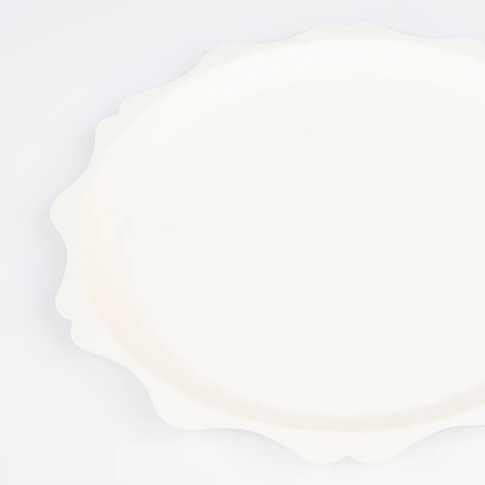 Cream Decorative Edge Compostable Dinner Plates (x 8)