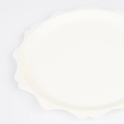 Cream Decorative Edge Compostable Dinner Plates (x 8)