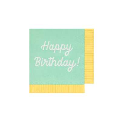 Mixed Happy Birthday Small Napkins (x16)