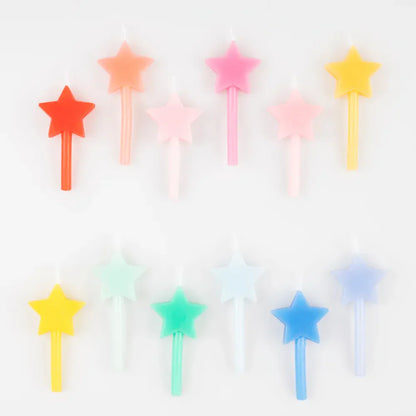 Rainbow Star Candles (x12)
