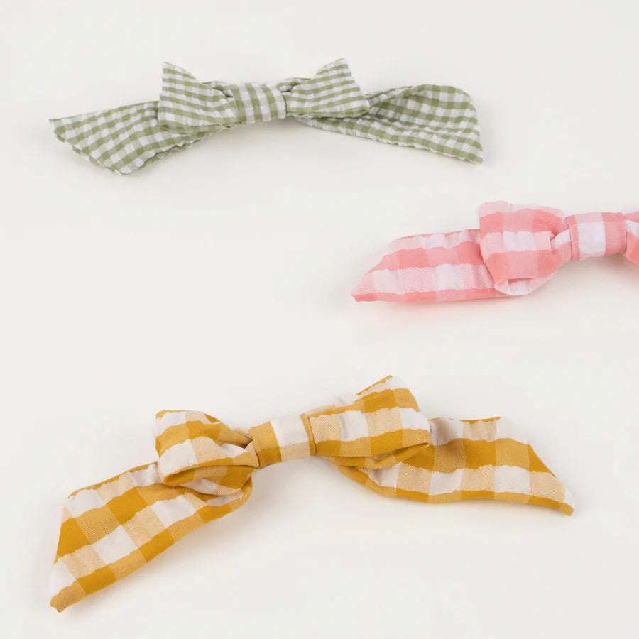 Gingham Hair Bows (x6)