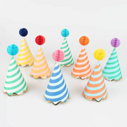 Stripe Party Hats | Pack of 8