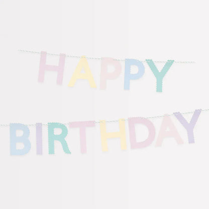 Scallop Pastel Happy Birthday Garland
