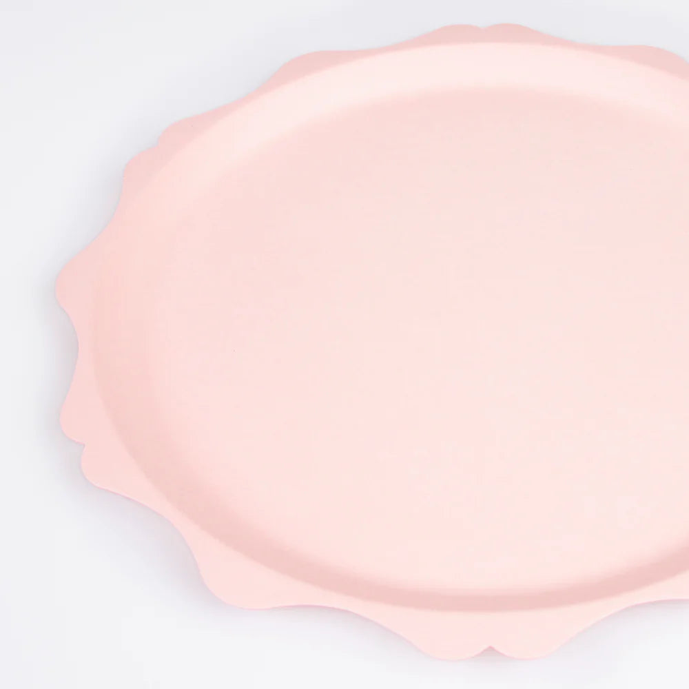 Pink Decorative Edge Compostable Dinner Plates (x 8)