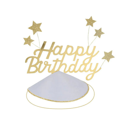 Happy Birthday & Stars Party Hats (x6)