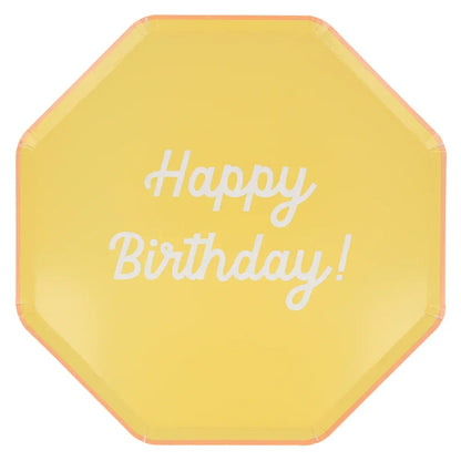 Mixed Happy Birthday Dinner Plates (x8)