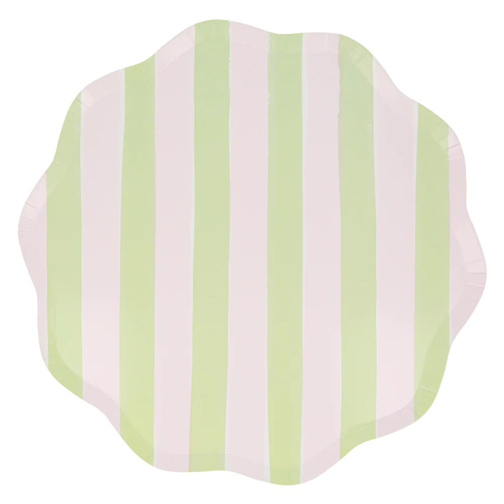 Pastel Stripe Dinner Plates (x 8)