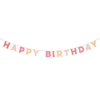 Pink Happy Birthday Felt Garland