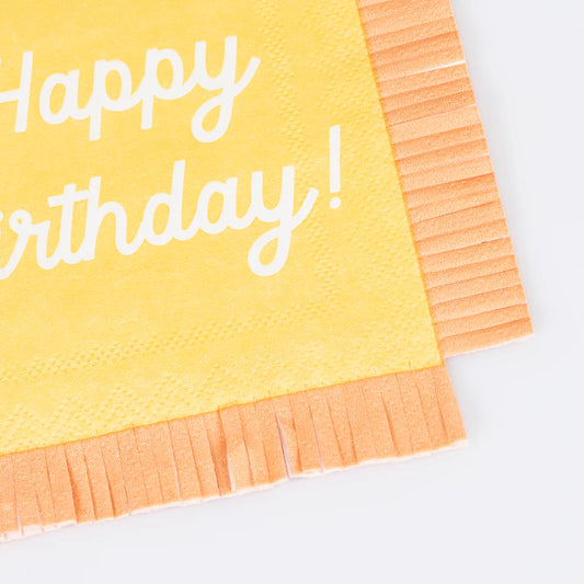 Mixed Happy Birthday Small Napkins (x16)