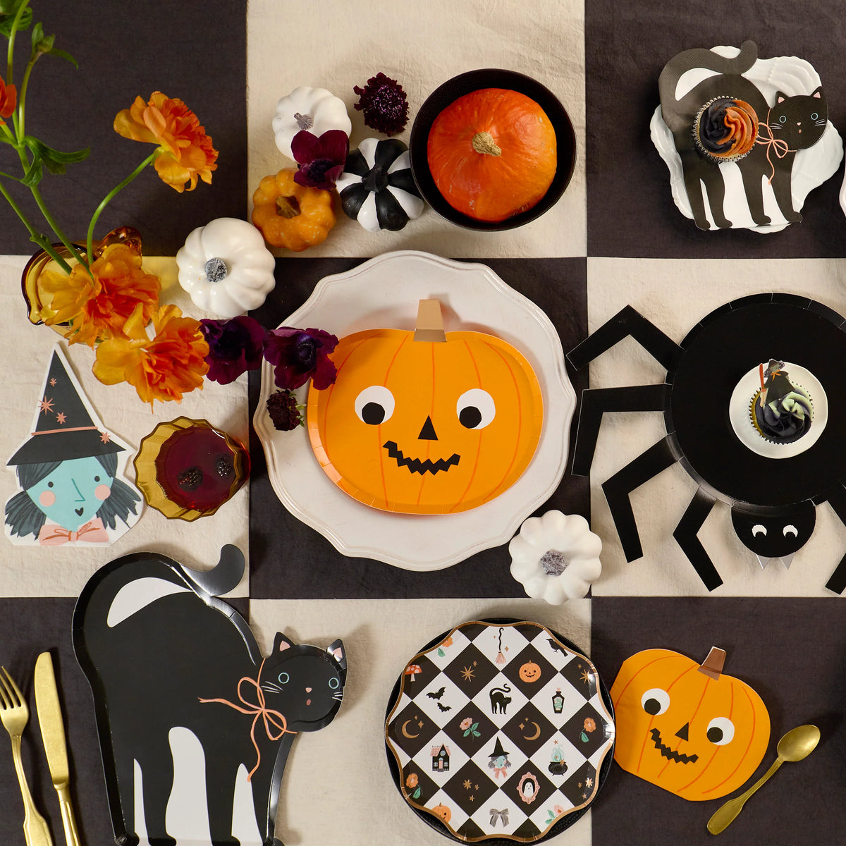 Patchwork Halloween Side Plates | Pack of 8