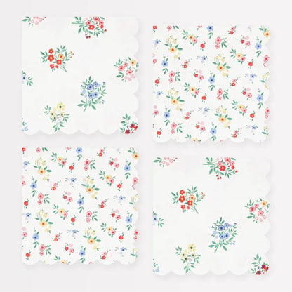 Ditsy Posy Scalloped Small Napkins (x16)