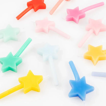 Rainbow Star Candles (x12)