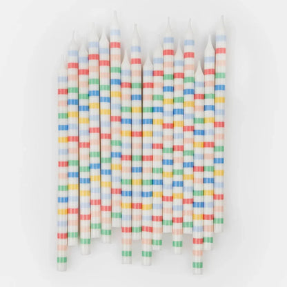 Multi Stripe Candles (x16)