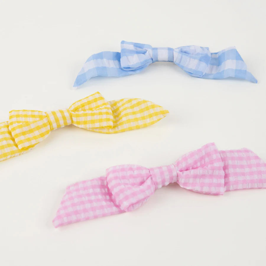 Gingham Hair Bows (x6)