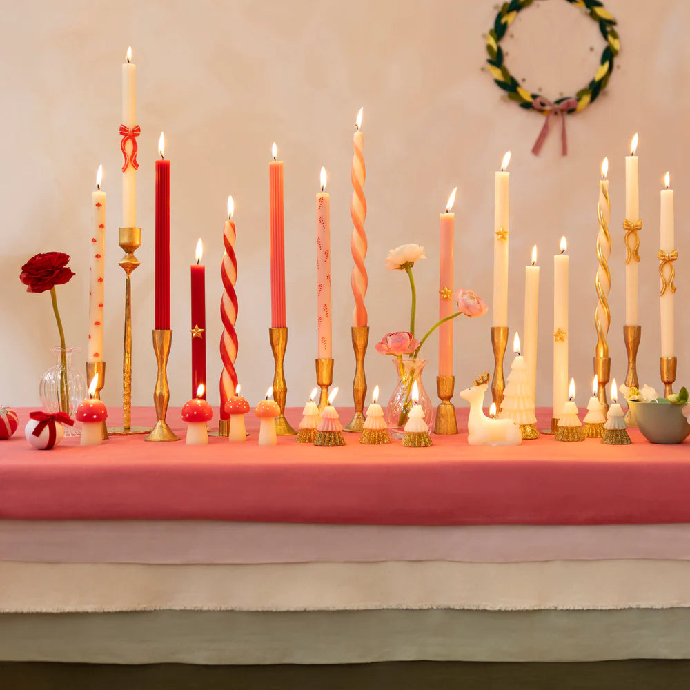 Festive Patterned Table Candles (x8)