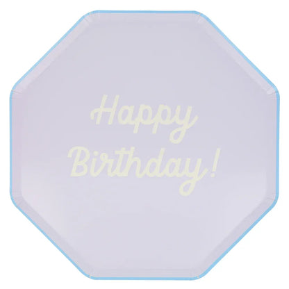 Mixed Happy Birthday Dinner Plates (x8)